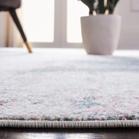Safavieh Round Contemporary Phoenix Area Rug; Ivory & Blue - 6 ft. -7 in. x 6 ft. -7 in. PHX293B-7R